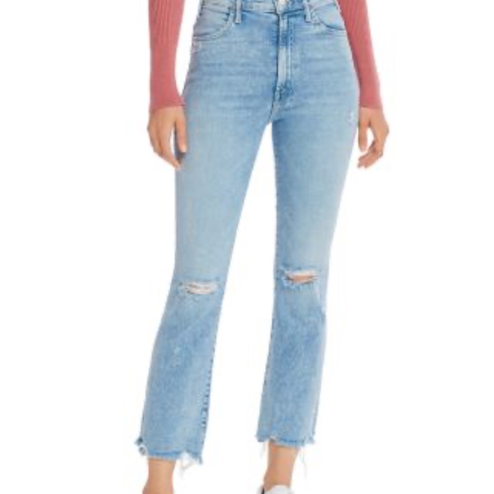 MOTHER hustler ankle chewed hem jeans